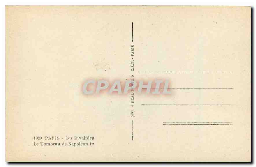 CPA Paris Les Invalides Le Tombeau de Napoleon I  — Verso
