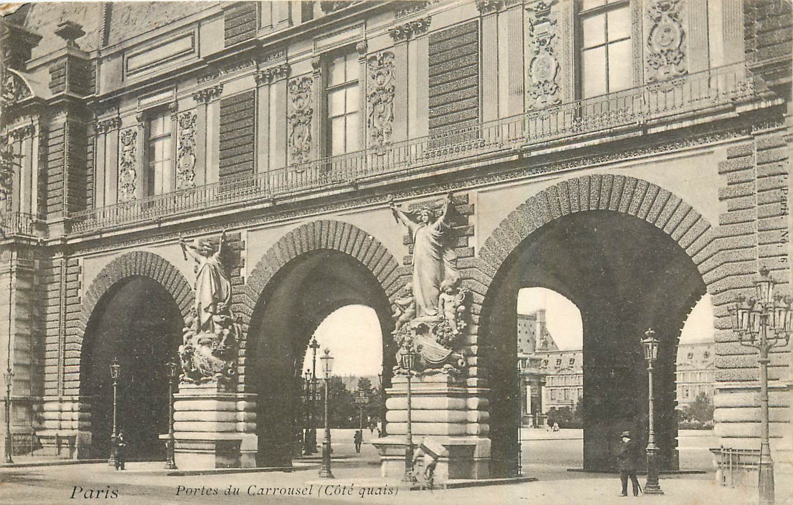 CPA Paris Portes du Carrousel Cote quais 