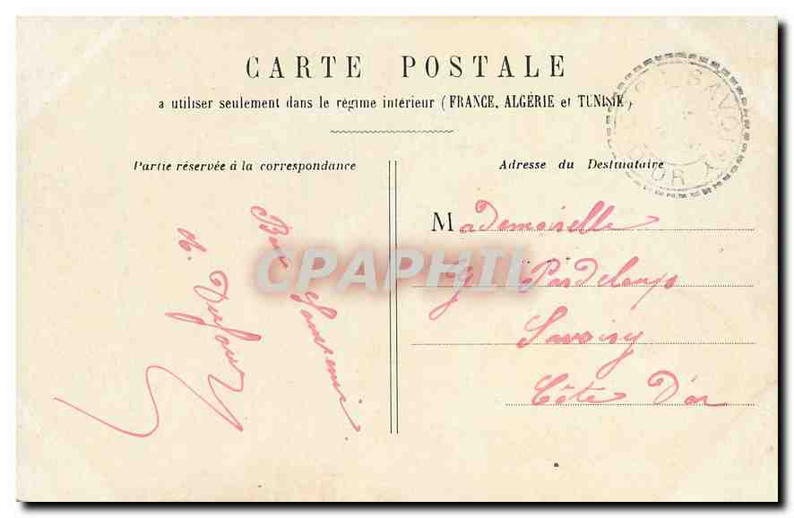 CPA Paris Palais de la Legion d'Honneur  — Verso
