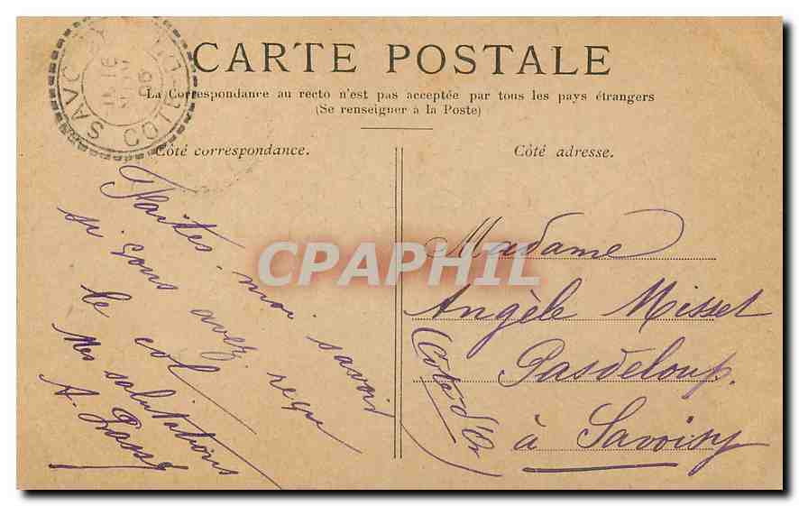 CPA Paris L'Arc de Triomphe de l'Etoile  — Rückseite