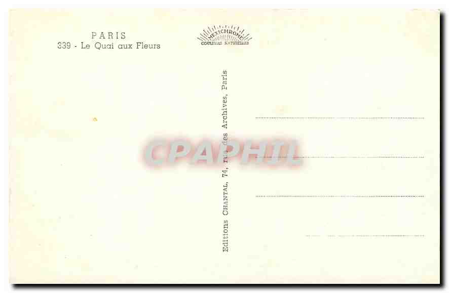 CPA Paris Le Quai aux Fleurs  — Rückseite