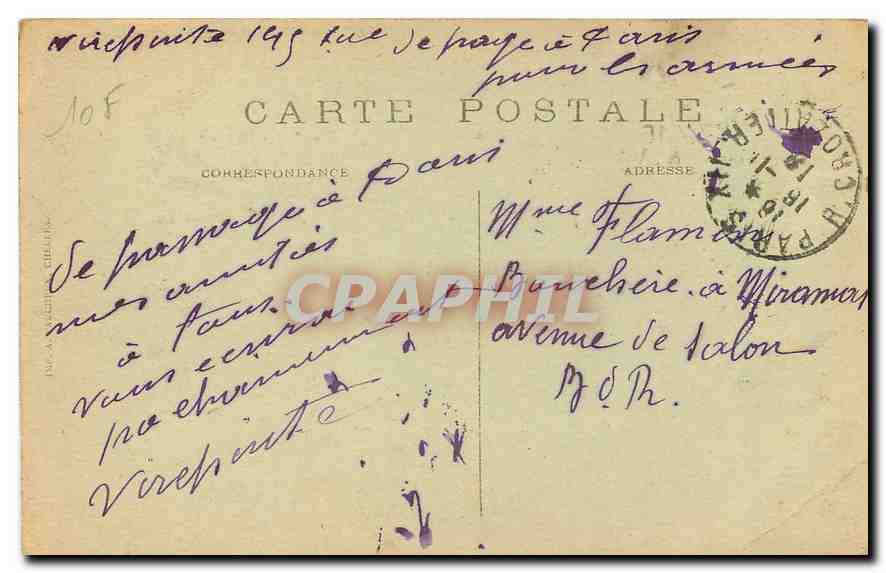CPA Paris La Rue de Rivoli et la Tour St Jacques  — Rückseite