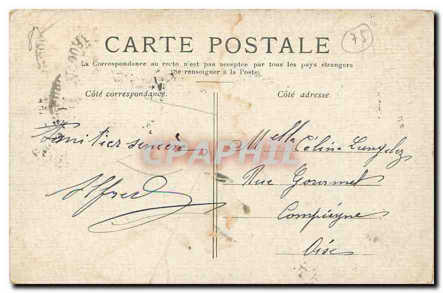 CPA Paris L'emplacement des Tuileries  — Rückseite