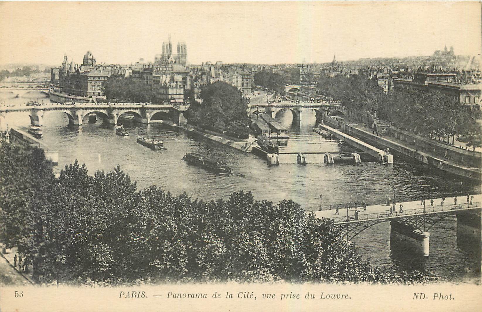CPA Paris Panorama de la Cite vue prise du Louvre 