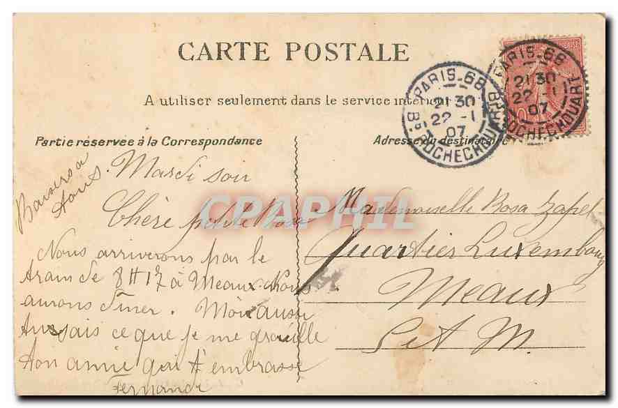 Montmartre — Place Pigalle — G. C. A., Paris, Nr. 649 — Rückseite