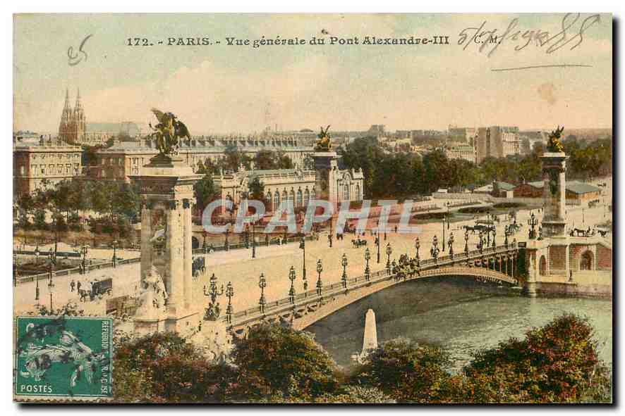 CPA Paris Vue generale du Pont Alexandre III 
