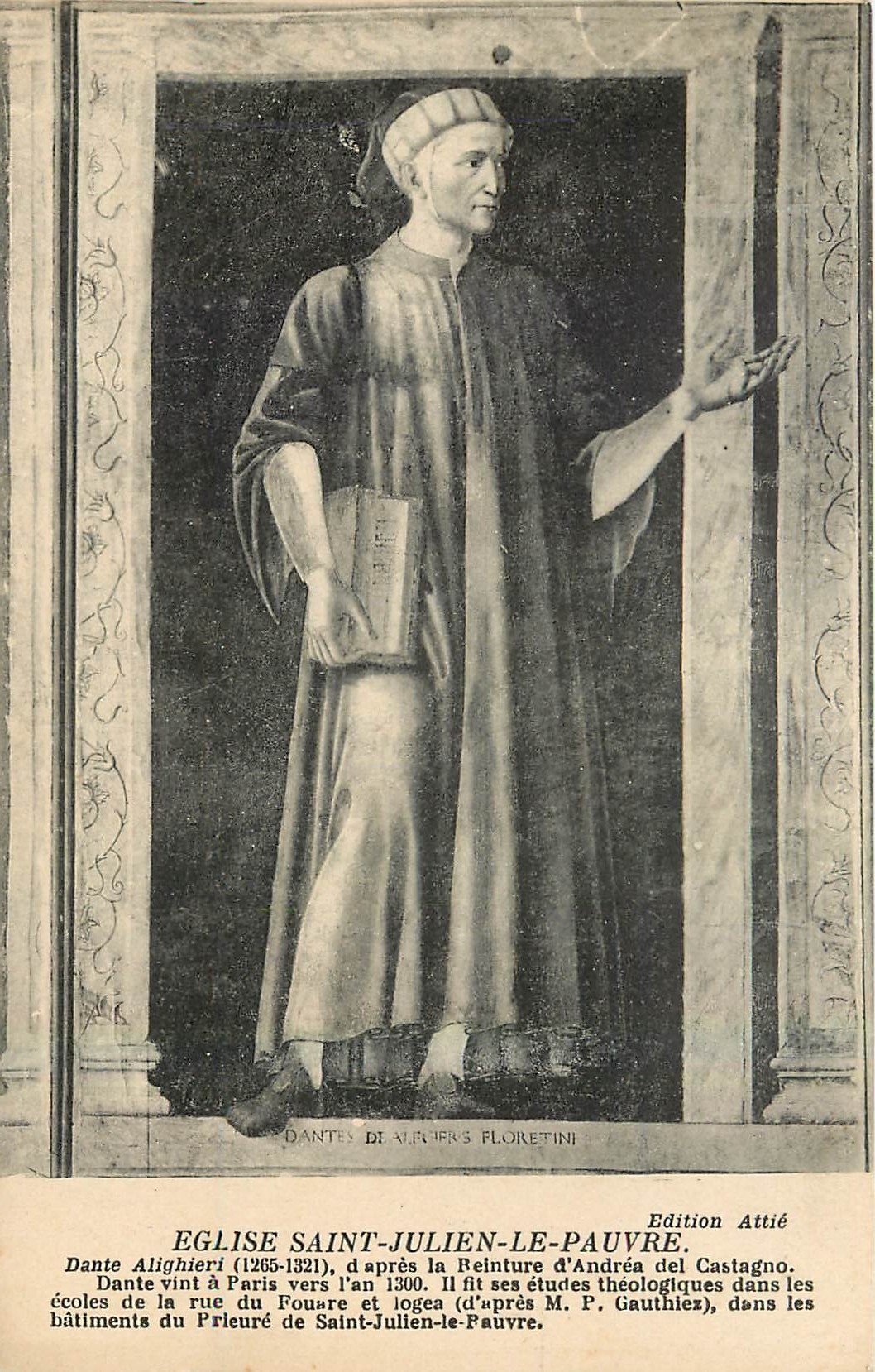 CPA Eglise Saint Julien le Pauvre Dante Alighieri d'apres Beinture d'Andrea del Castagno 