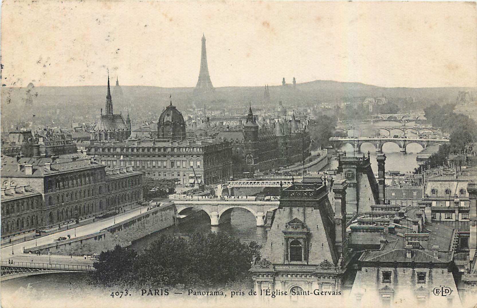 CPA Paris Panorama pris de l'Eglise Saint Gervais 