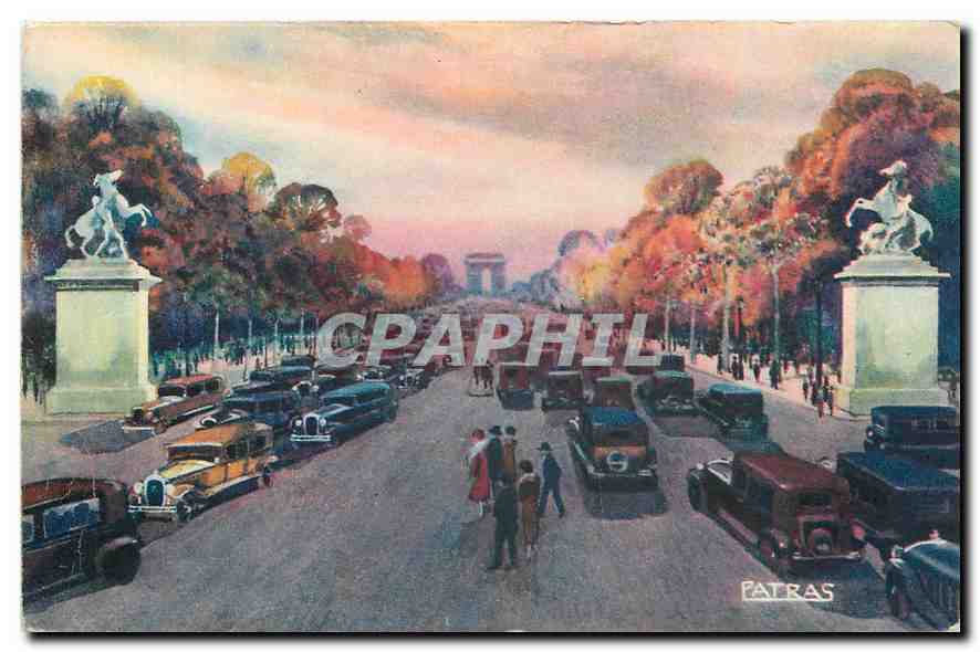 CPA Paris Avenue des Champs elysees Automobile Patras