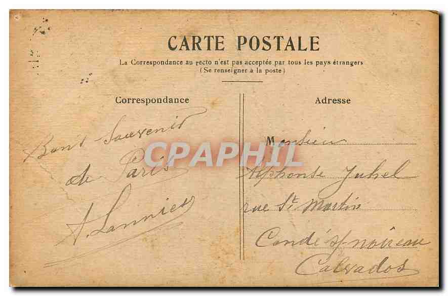 CPA Paris La Colonne Vendome  — Rückseite