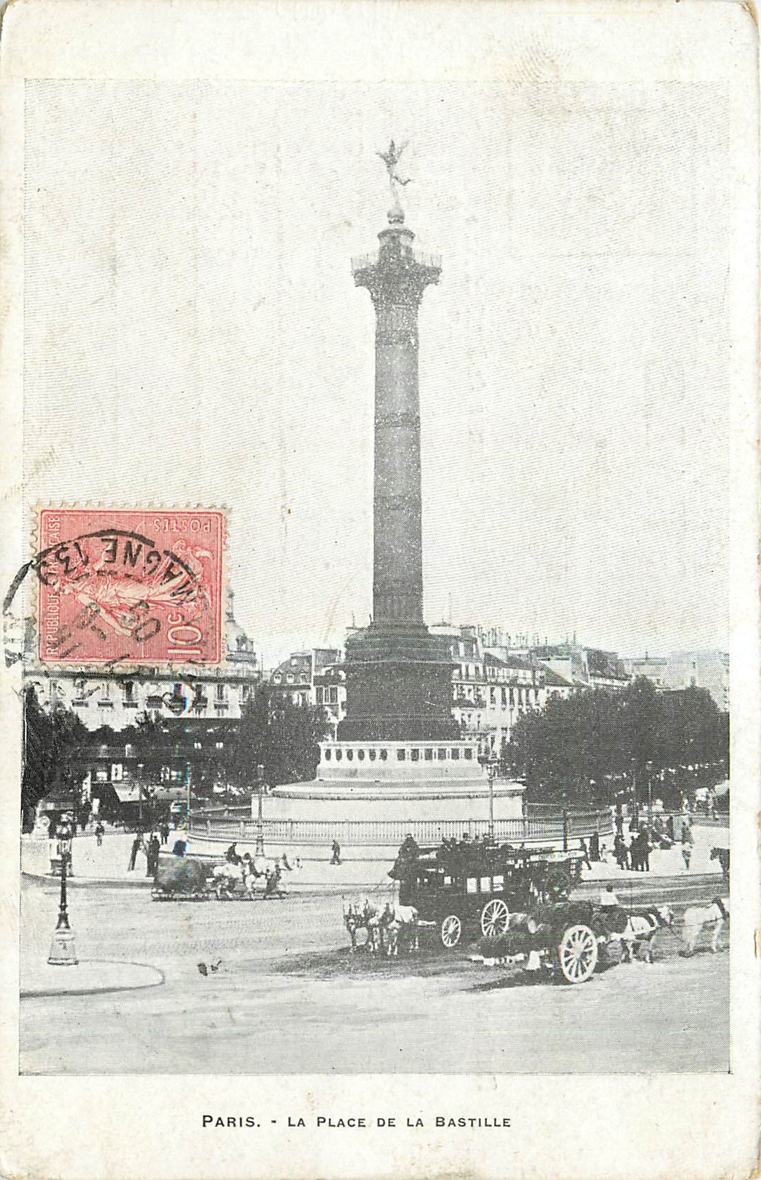 CPA Paris La Place de la Bastille 