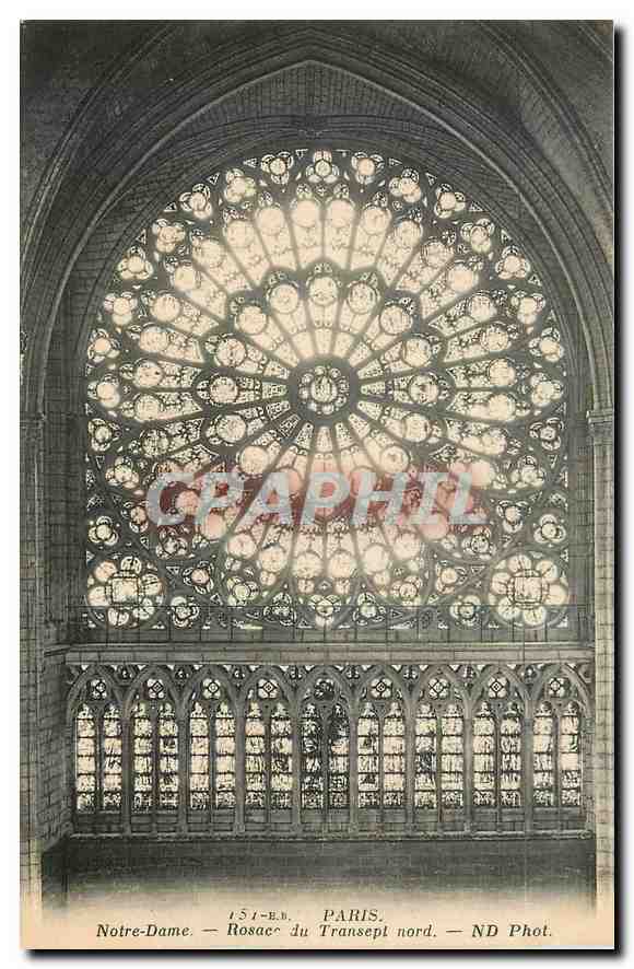 CPA Paris Notre Dame Rosace du Transept nord 