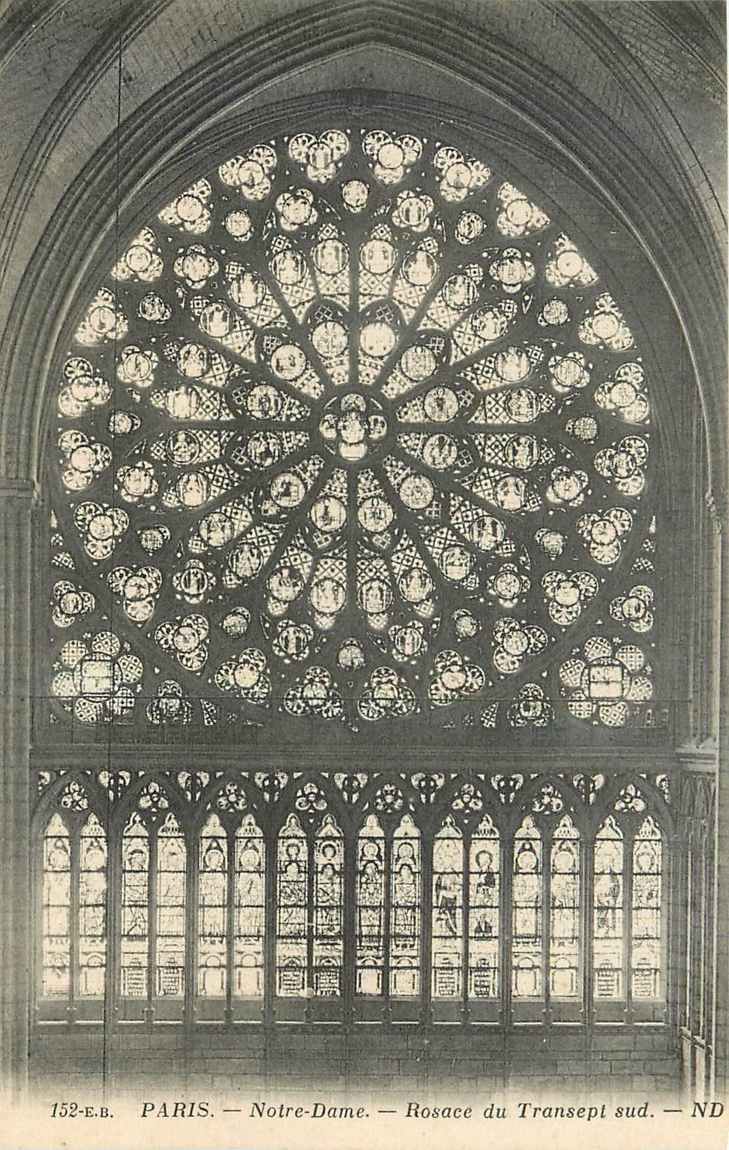CPA Paris Notre Dame Rosace du Transept sud 