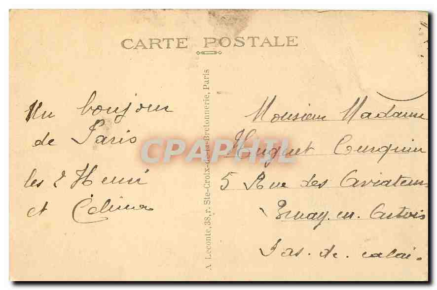 CPA Paris Colonne Vendome  — Verso