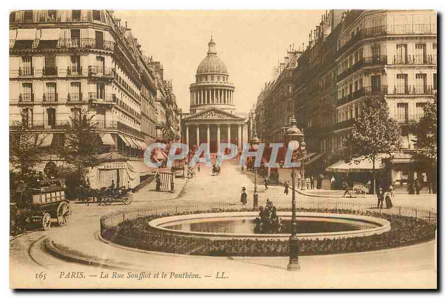 CPA Paris La Rue Soufflot et le Pantheon 