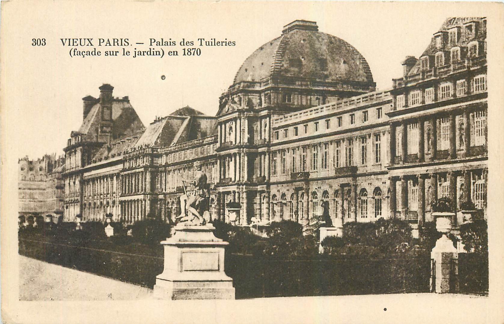 CPA Vieux Paris Palais des Tuileries facade sur le jardin 