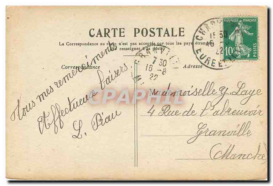 CPA Paris Place de la Bastille  — Rückseite