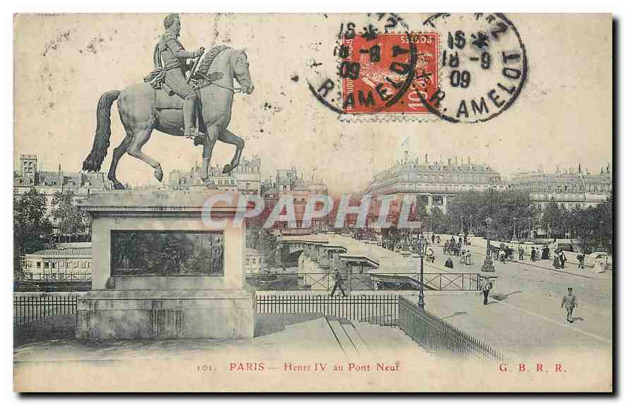 CPA Paris Henri IV au Pont Neuf 