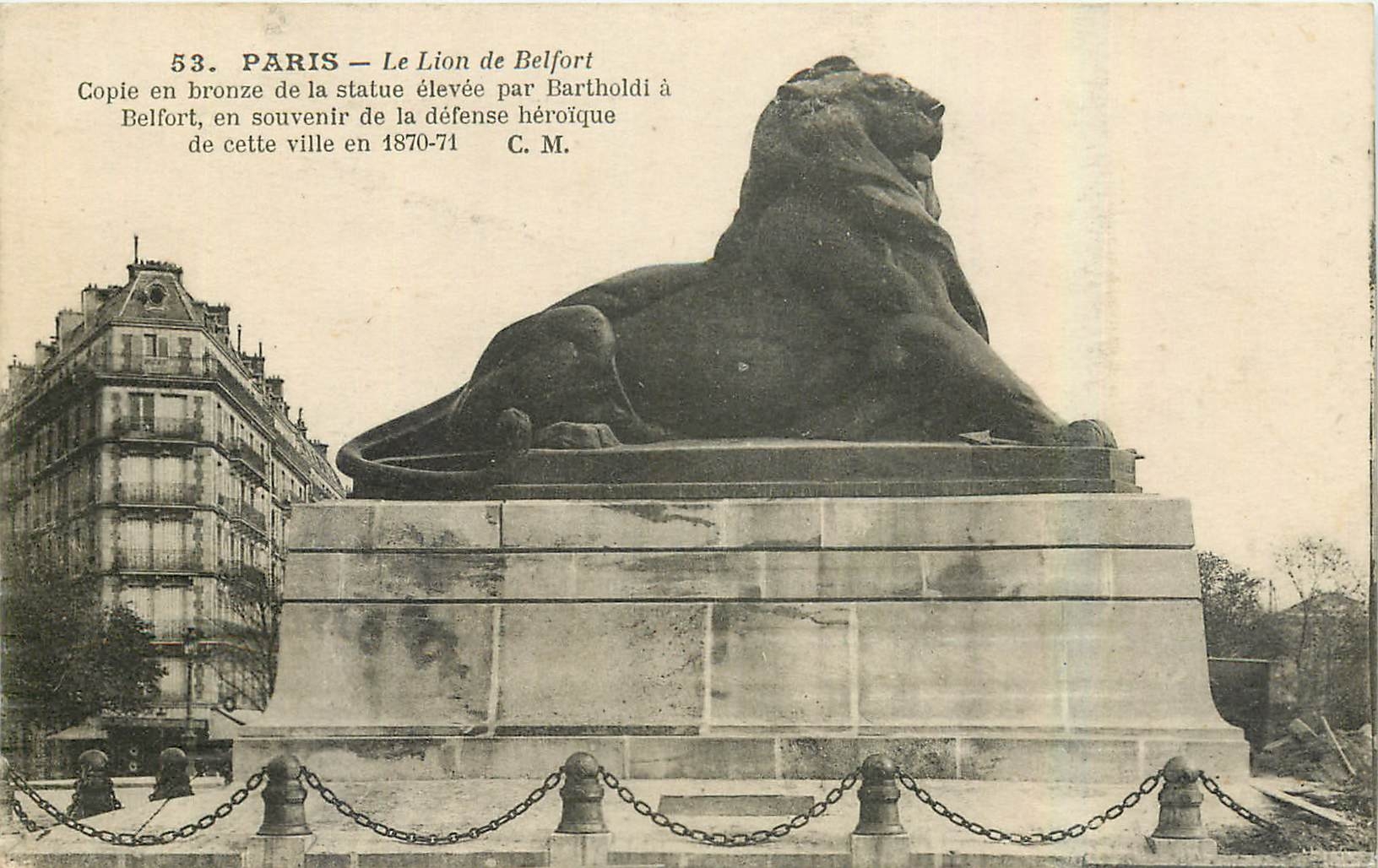 CPA Paris Le Lion de Belfort 
