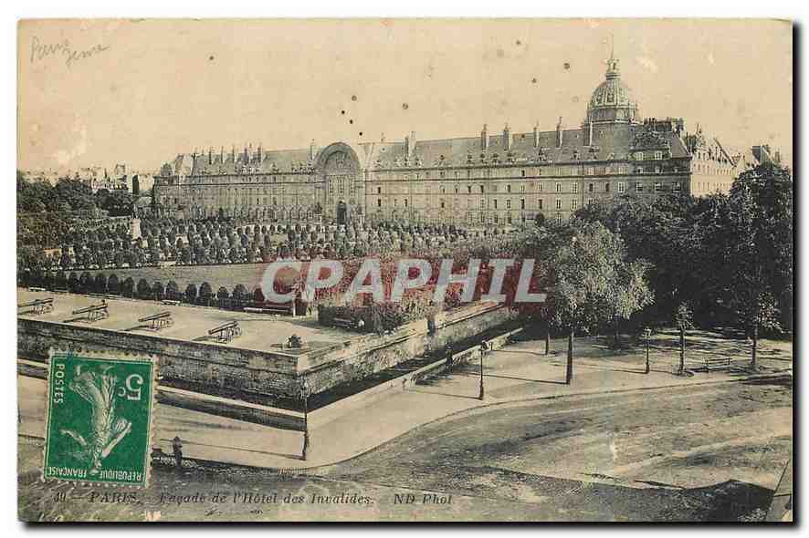 CPA Paris Facade de l'Hotel des Invalides 