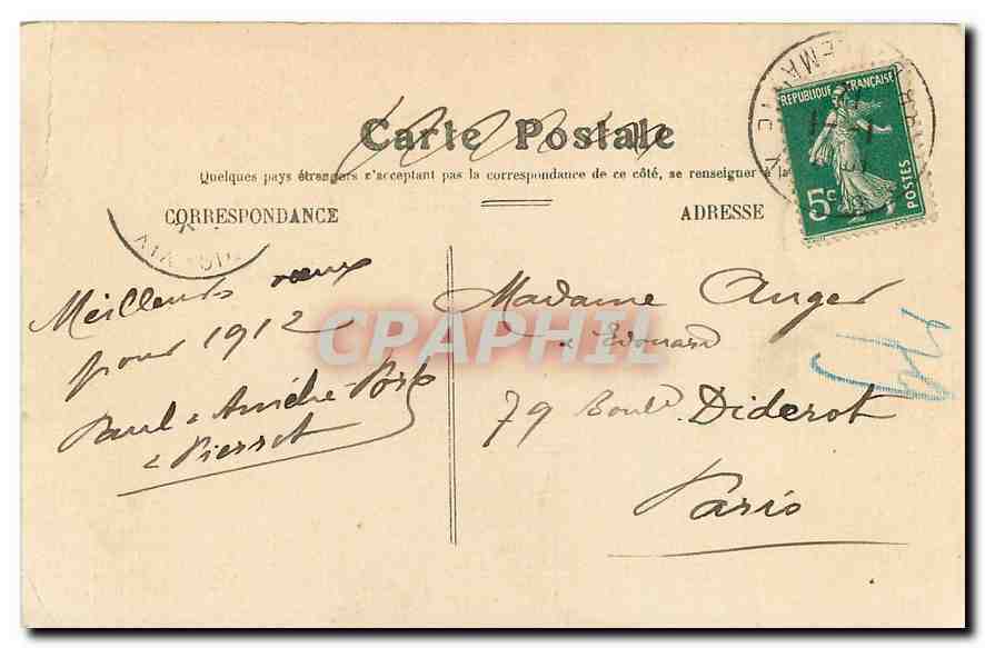 CPA Paris Les Buttes Chaumont (carte toilée) — Rückseite