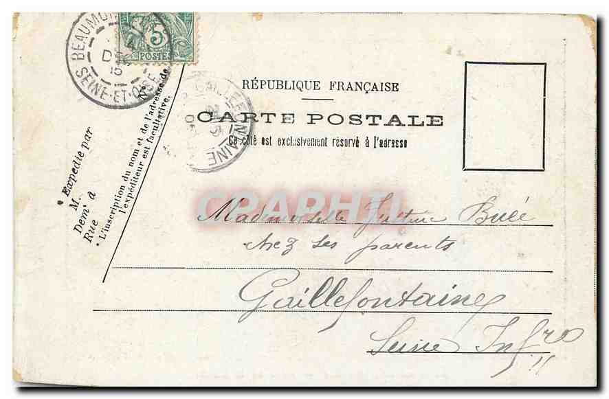 CPA Paris Place de la Bastille  — Rückseite