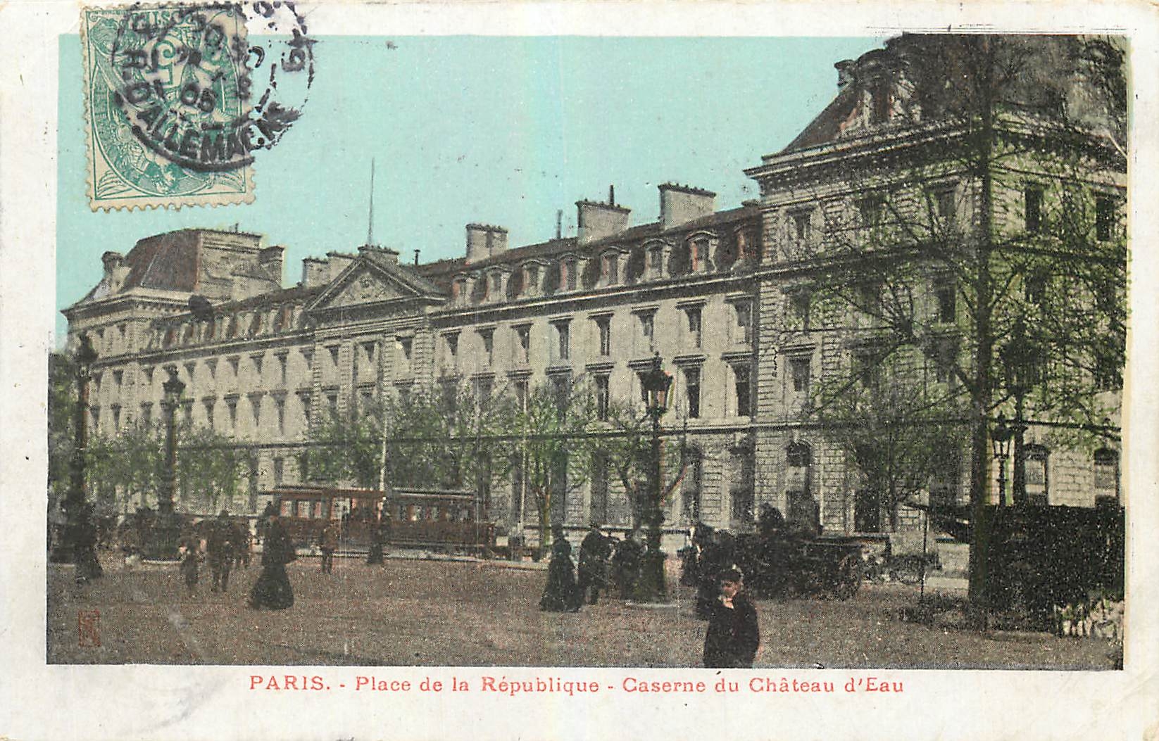 CPA Paris Place de la Republique Caserne du Chateau d'Eau 