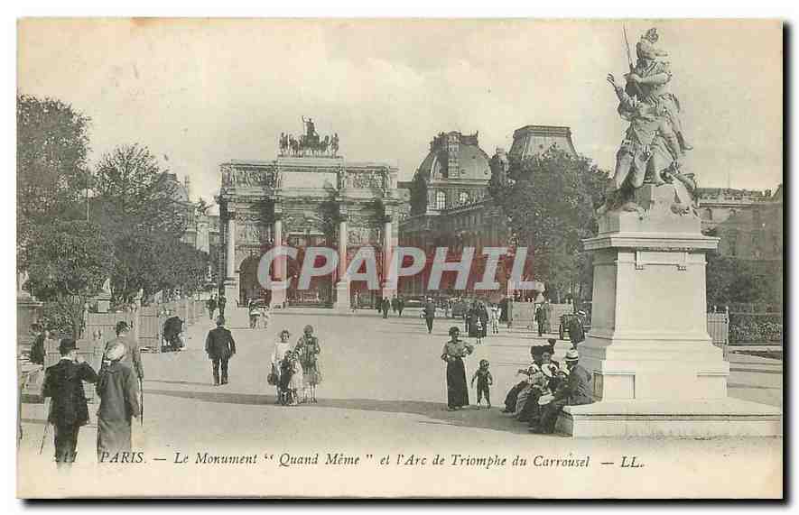 CPA Paris Le Monument Quand Meme et l'Arc de Triomphe de Carrousel 