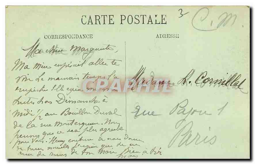 CPA Paris Le Monument Quand Meme et l'Arc de Triomphe de Carrousel  — Rückseite