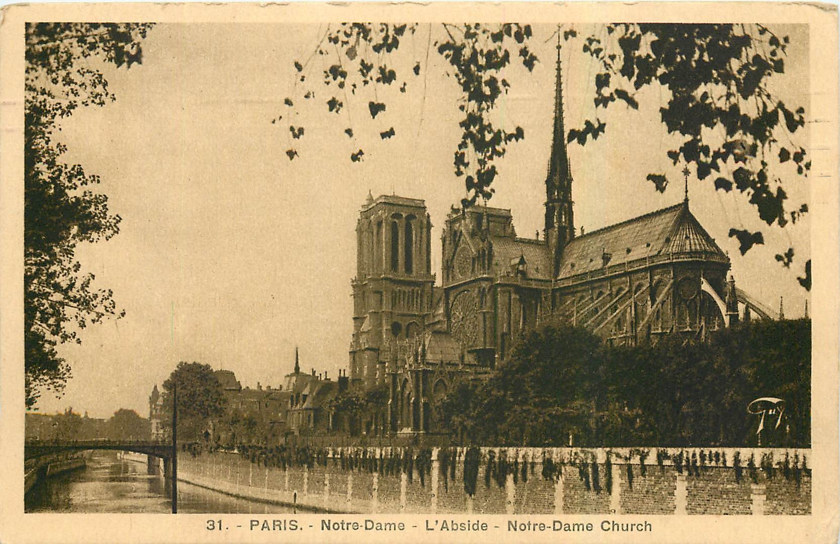 CPA Paris Notre Dame l'Abside Notre Dame Church 