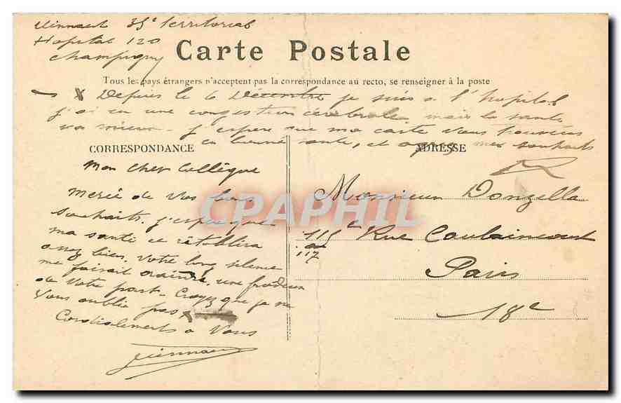 CPA Paris le College Chapital et le Boulevard  — Rückseite