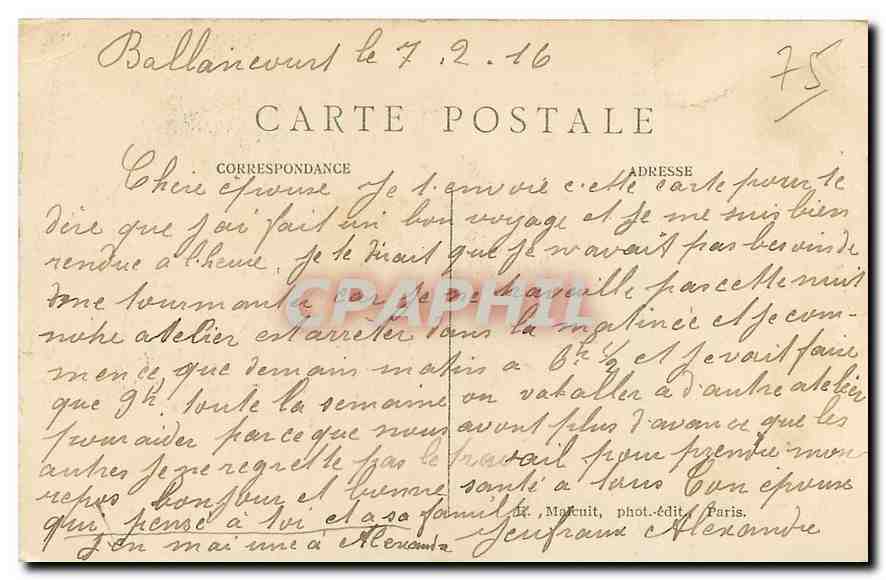 CPA Paris Eglise Notre Dame  — Verso
