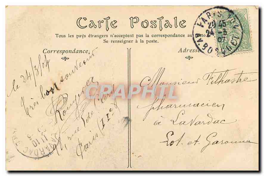 CPA Paris Monument eleve a la Memoire du Chevalier de La Barre  — Rückseite