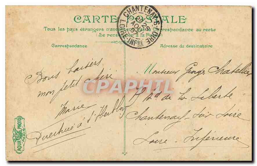 CPA Paris St Vincent  — Rückseite