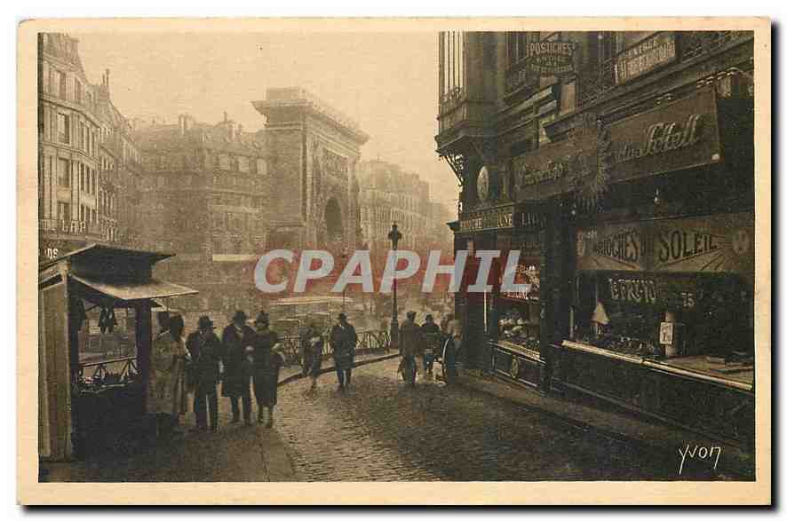 Paris. En Flanant — La Porte Saint-Denis vue de la Rue de la Lune — Éditions d'Art Yvon