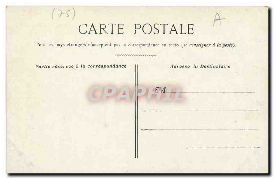 CPA Paris Buttes Chaumont Le Pont de Briques  — Rückseite