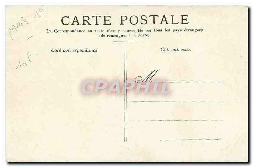 CPA Paris La Cour du Carrousel  — Verso