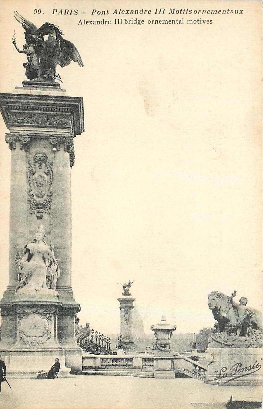 CPA Paris Pont Alexandre III Motifs ornementaux  Lion