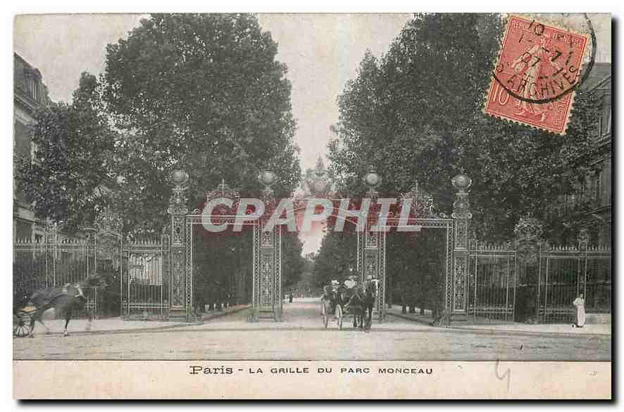 CPA Paris La grille du Parc Monceau 