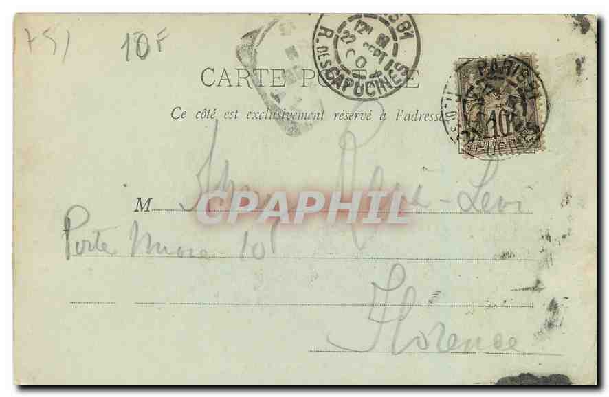 CPA Palais de l'Italie Exposition de 1900 Paris — Rückseite