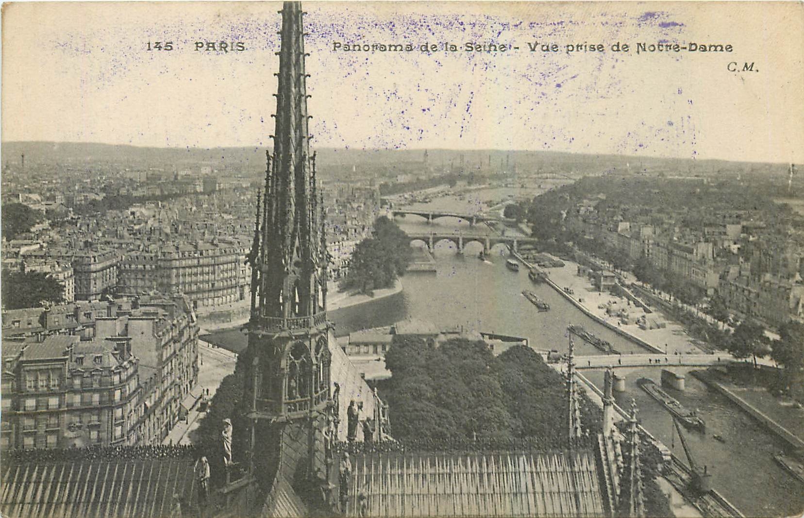 CPA Paris Panorama de la Seine Vue prise de Notre Dame 
