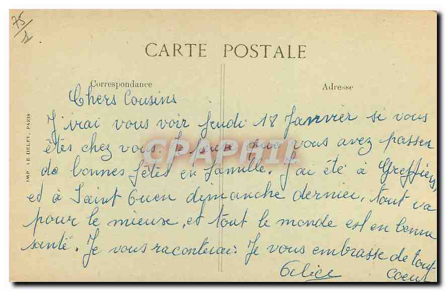 CPA Paris Ile de la Cite  — Verso