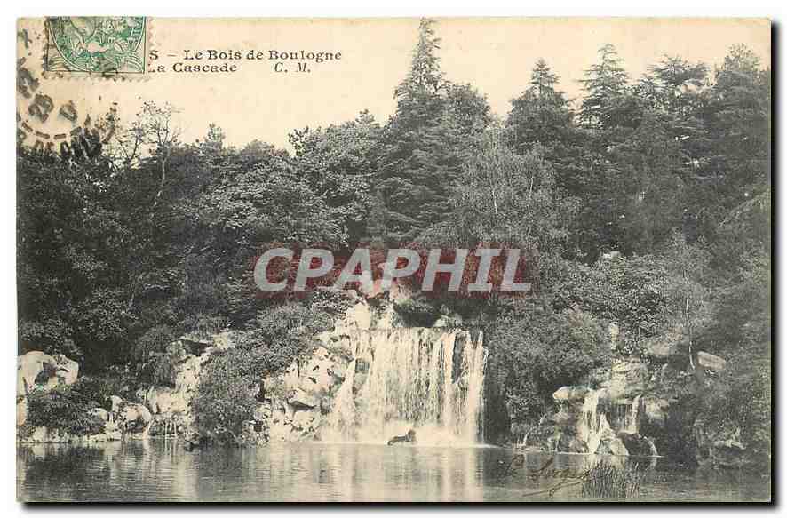 CPA Paris Le Bois de Boulogne Cascade 