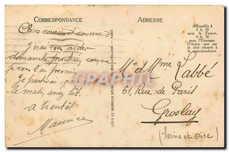CPA Paris La Chambre des Deputes  — Rückseite