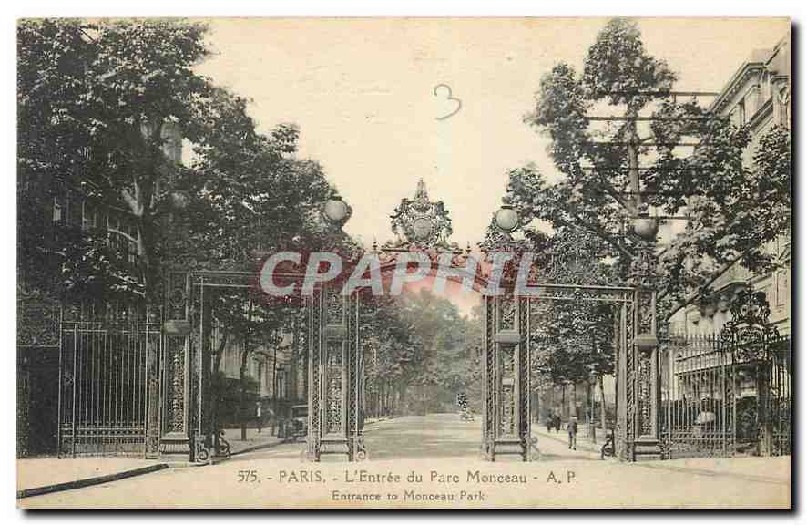CPA Paris L'Entree du Parc Monceau 
