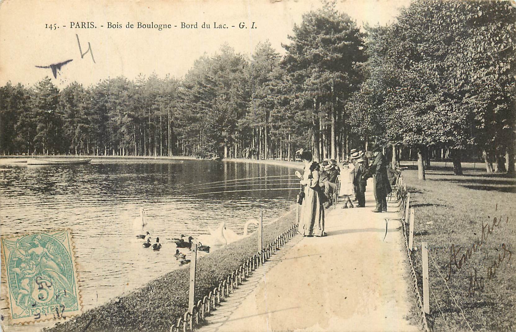 CPA Paris Bois de Boulogne Bord du Lac Peche Pecheurs