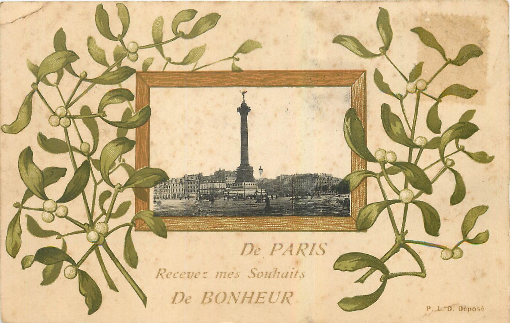 CPA Paris Souhaits de bonheur