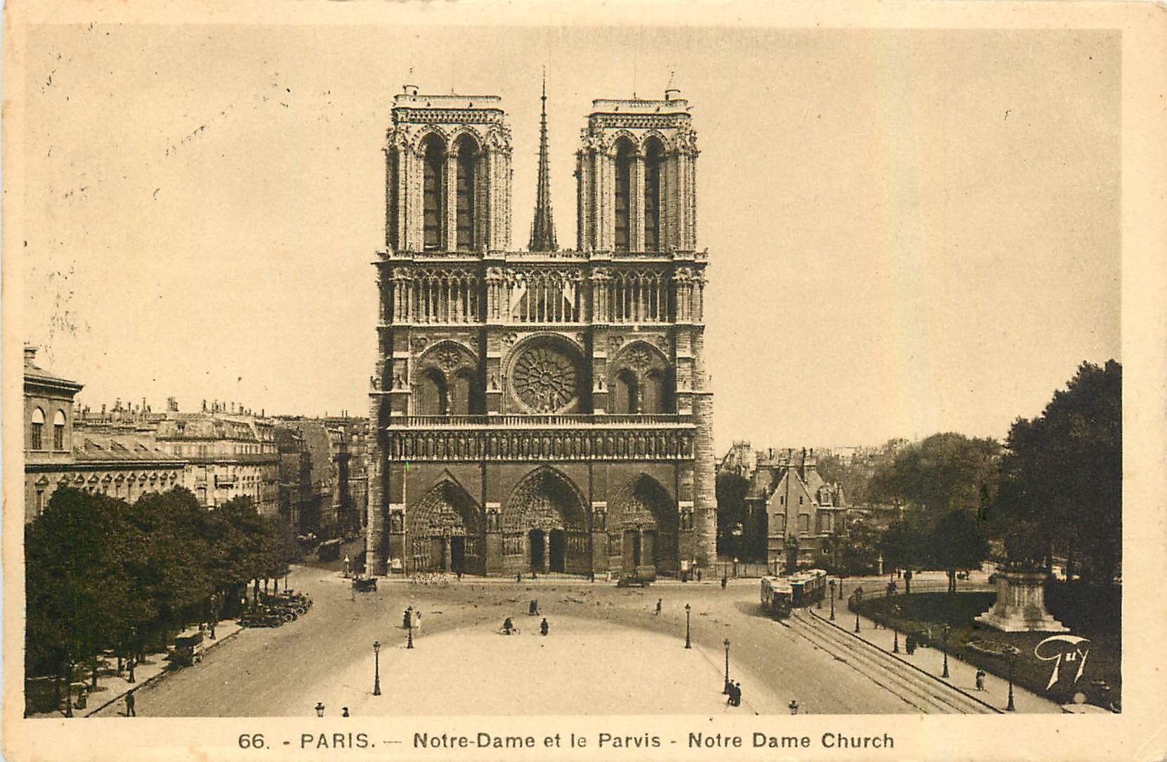 CPA Paris Notre Dame et le Parvis 