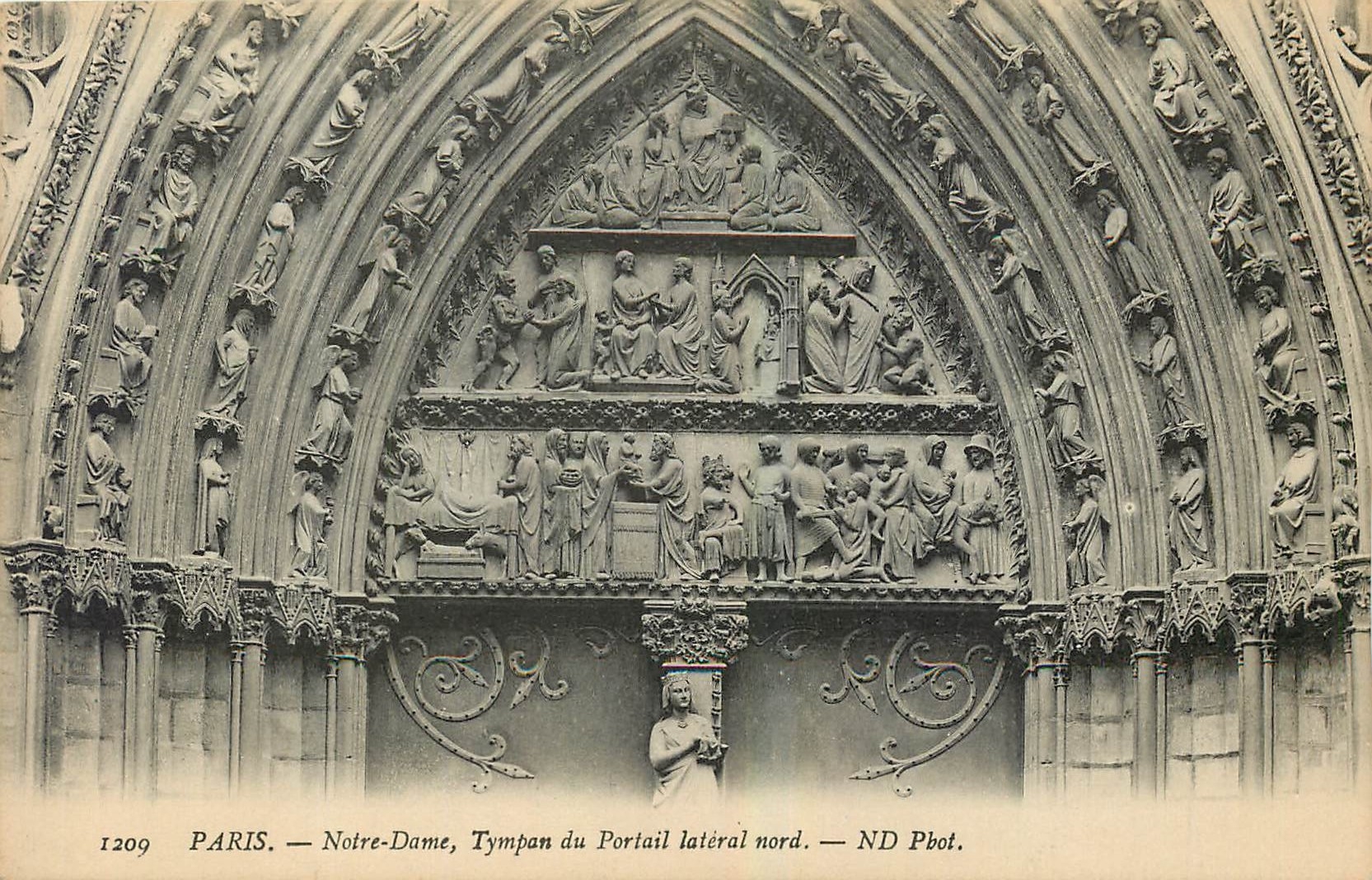 CPA Paris Notre Dame Tympan du Portail lateral nord 