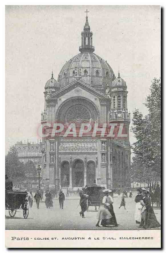 CPA Paris Eglise St Augustin & le boul Malesherberg 